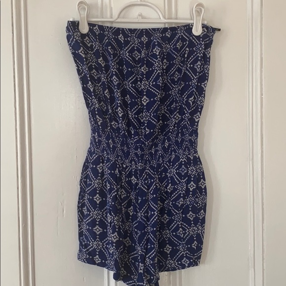 Blue strapless romper - Picture 1 of 1